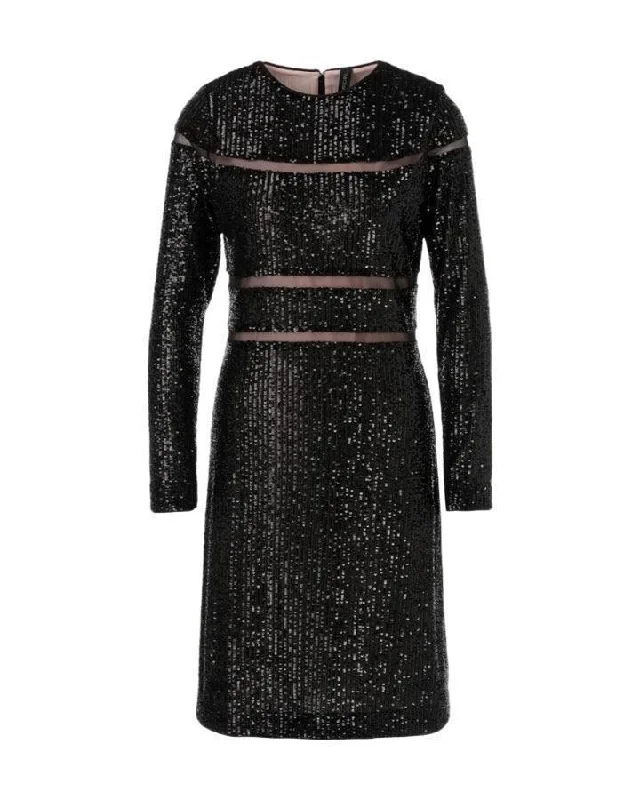 Marc Cain Sequin-Mesh Cut Outs Dress