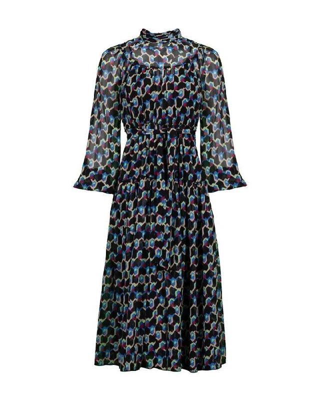 DVF Kent Geo Illusion Print Dress