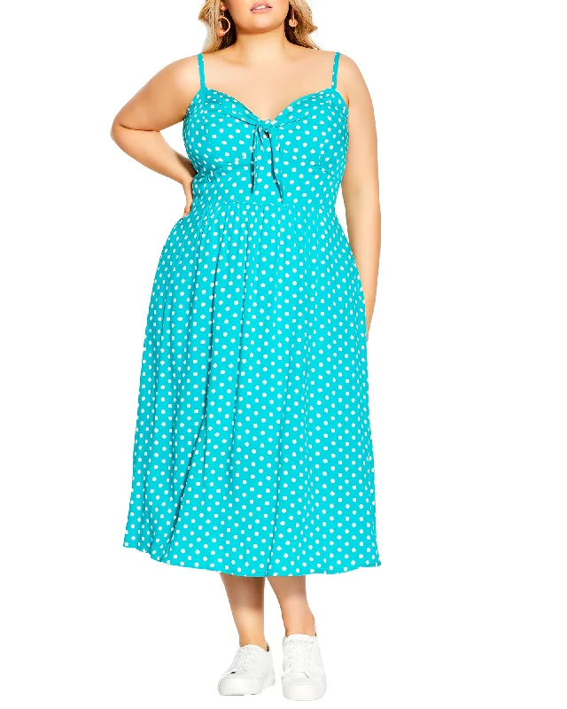 Gigi Ocean Spot Dress | Light Blue / White