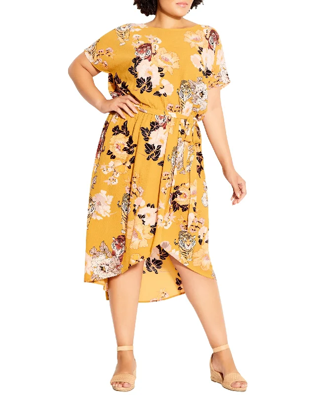 Madeline Printed Dress | Yellow / Ivory