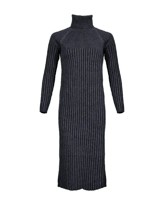 Tonet Two Ton Rib Knit Turtleneck Dress