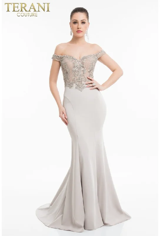 Terani Couture 1821E7130 Long Formal Mermaid Prom Dress