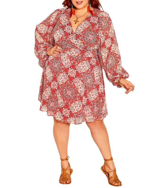 Goldie Folklore Dress | Red / Ivory