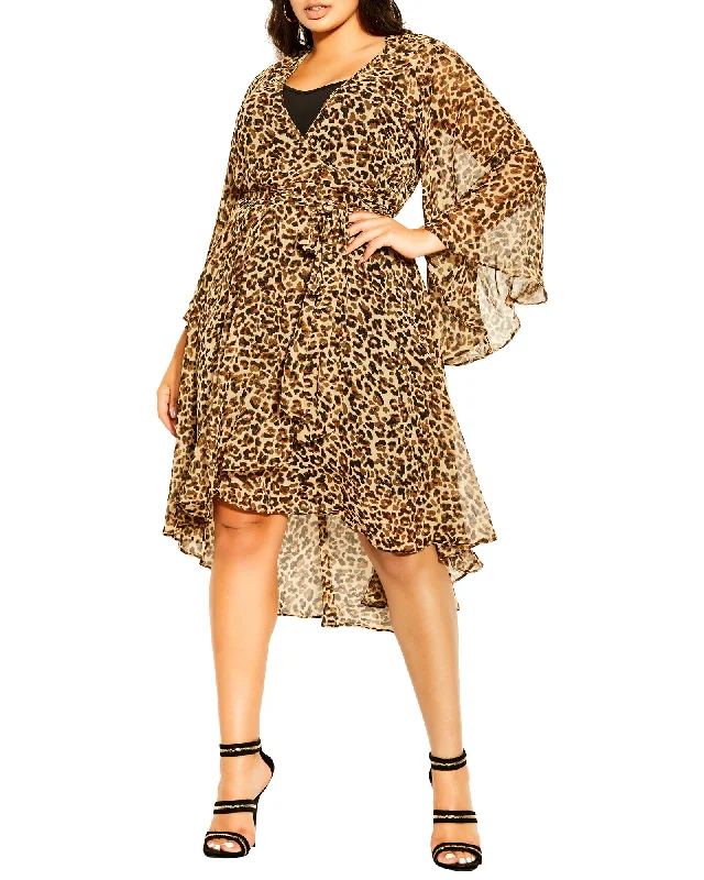 Adila Leopard Dress | Tan / Black