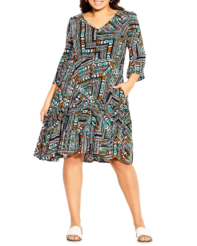 Jordan Midi Sun Dress | Black / Ivory