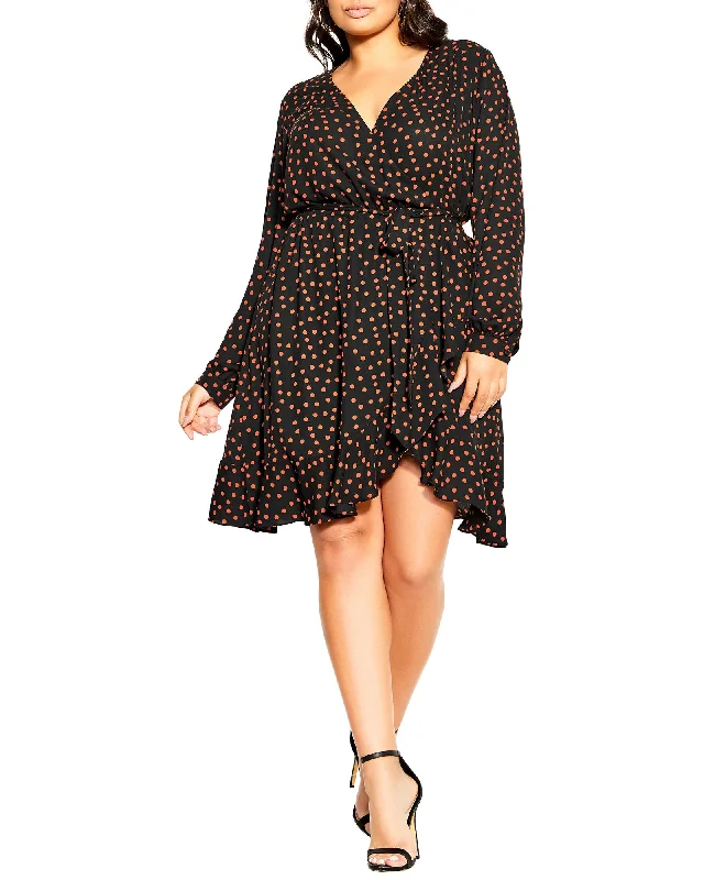 Amber Spot Dress | Black / Orange