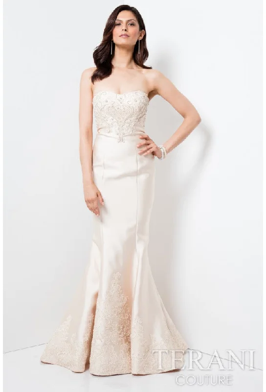 Terani Couture 1712M3437 Mermaid Long Prom Beaded Lace Formal Dress
