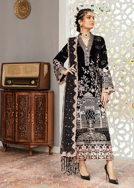Black Pakistani Chiffon Dress for Wedding Party #BB144