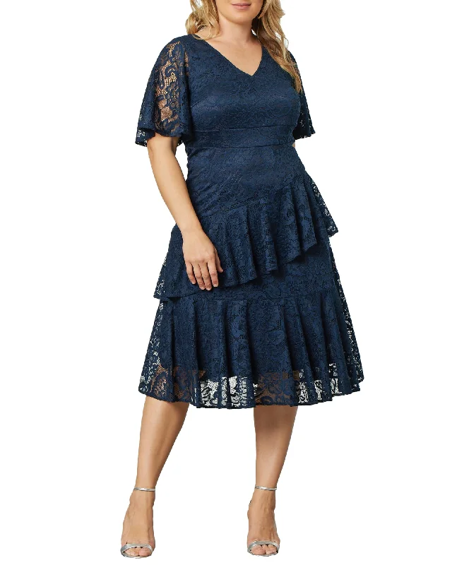 Lace Affair Cocktail Dress | NAVY BLUE