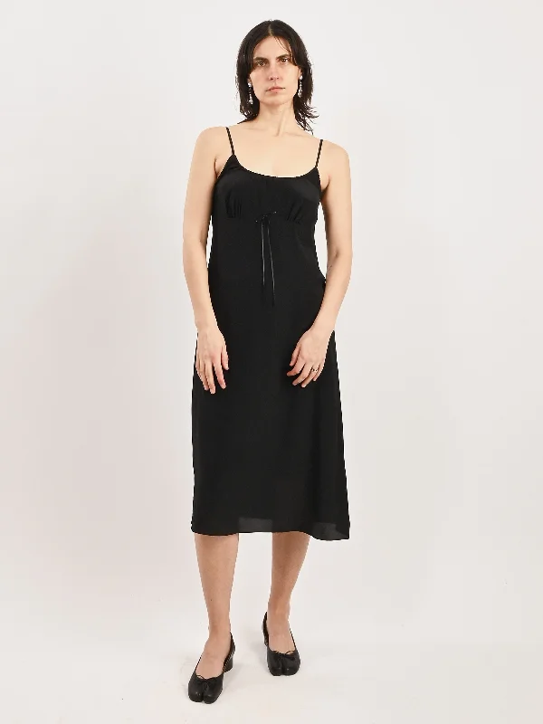 Black Negligee Bow Detail Slip Dress