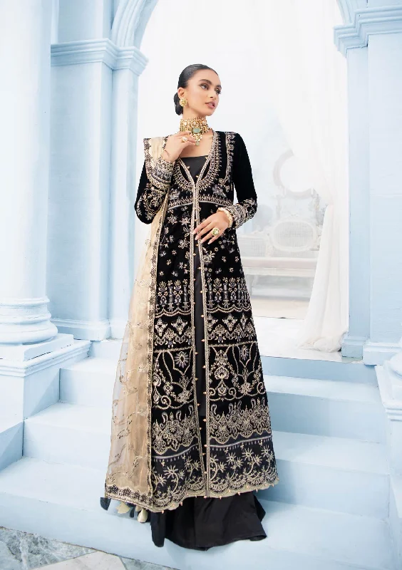 Magnificent Gown Dress Pakistani in Black Color #PF271