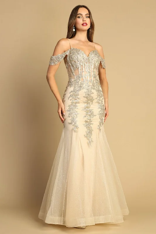 Adora 3156 Prom Mermaid Long Formal Applique Dress