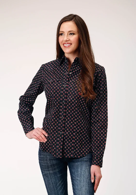 WOMENS LONG SLEEVE SNAP COTTAGE FOULARD WESTERN SHIRT Comfortable Flowing Short Sleeve WOMENS LONG SLEEVE SNAP COTTAGE FOULARD WESTERN SHIRT Comfortable Flowing Short Sleeve