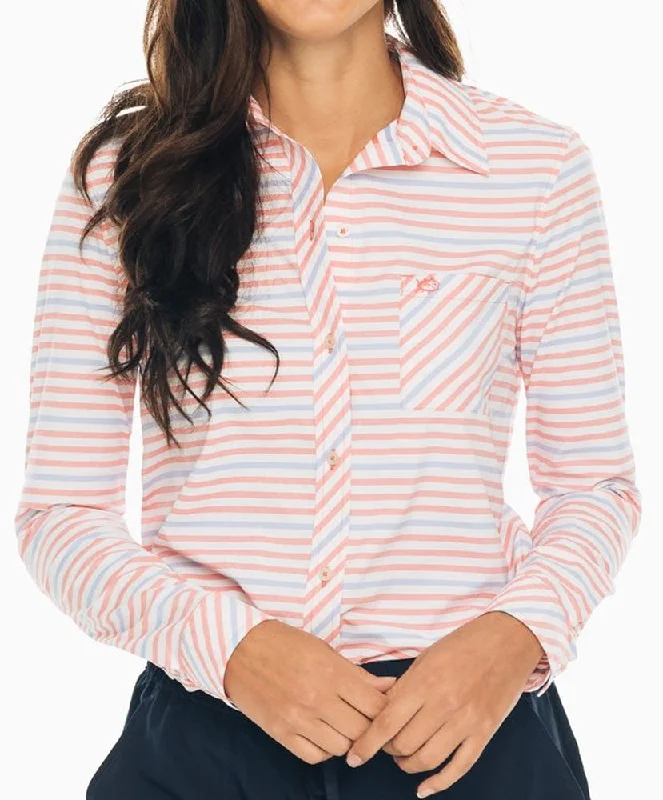 Southern Tide - IC Emery Button Front Shirt Casual Slouchy Short Sleeve