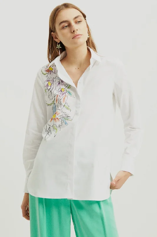 Armin Floral Shirt Fashionable Rounded Short Shirt