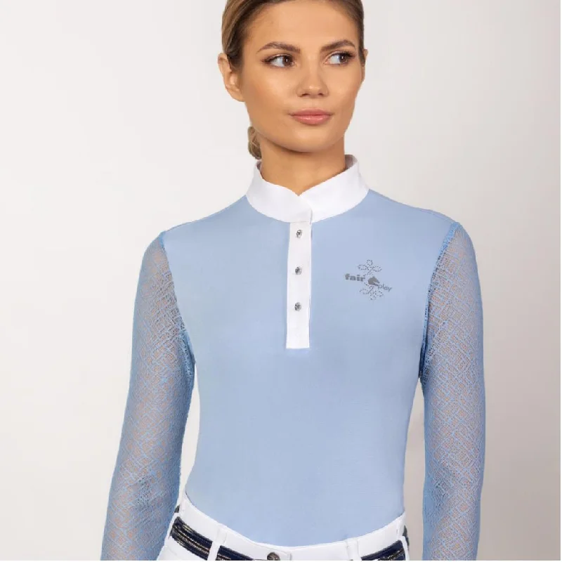 FairPlay Cecile Long Sleeve Competition Shirt Light Blue Comfortable Summer Short Shirt