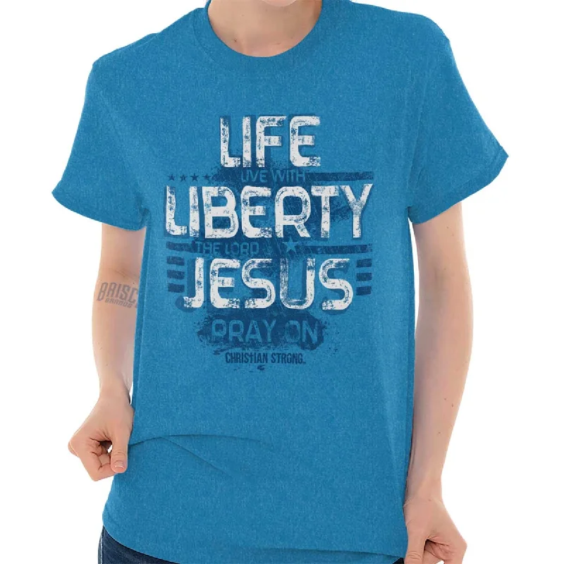 Live Liberty T Shirt Elegant High-Low Short Shirt