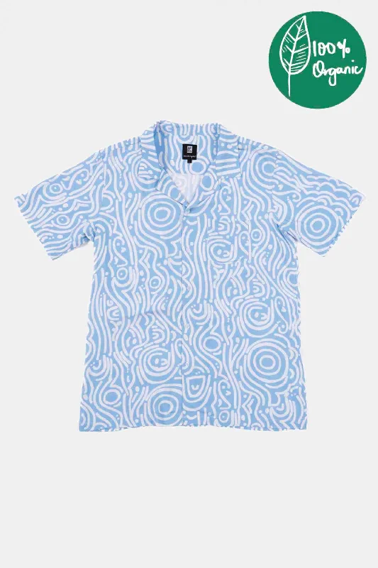 Spirit Waves Shirt Organic Blue Soft Cotton Short Tee