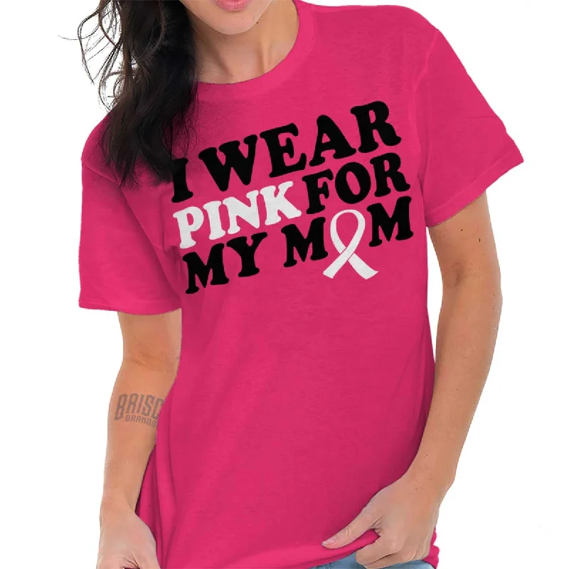 Wear Pink For My Mom T Shirt Trendy Floral Print Tee