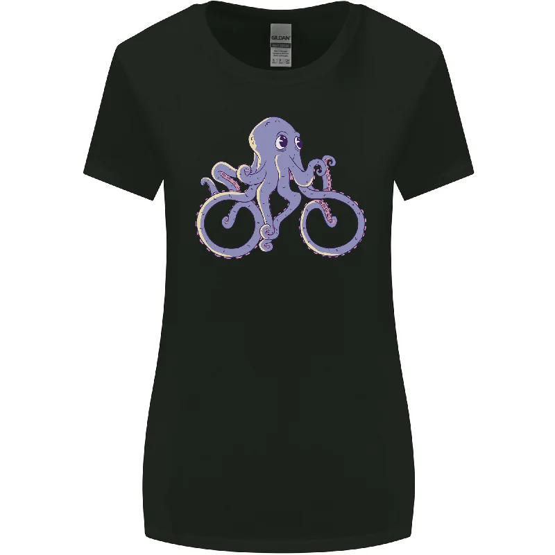 A Cycling Octopus Funny Cyclist Bicycle Womens Wider Cut T-Shirt Real Fur Shearling Chenille