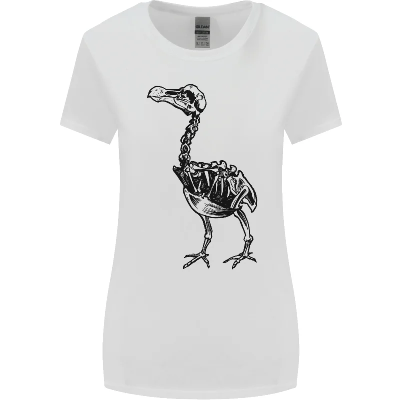 A Dodo Skeleton Womens Wider Cut T-Shirt Mesh Fabric Canvas Fabric Denim Fabric