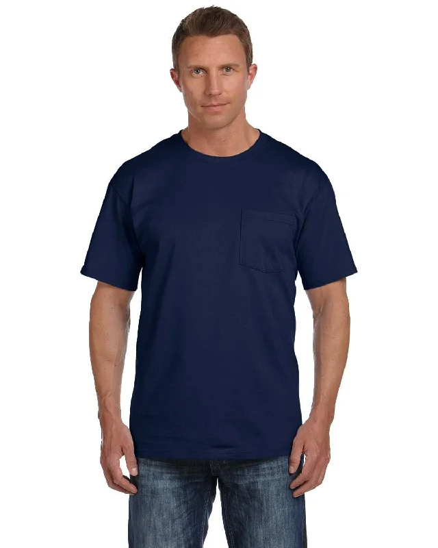 Fruit of the Loom Cotton Pocket T-Shirt | J Navy Cotton Fabric Linen Fabric Terry Fabric