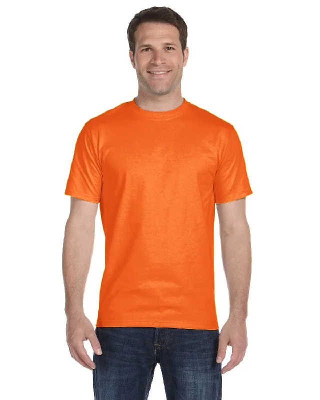 Gildan DryBlend 50/50 T-Shirt | S Orange Print Jacquard Patchwork