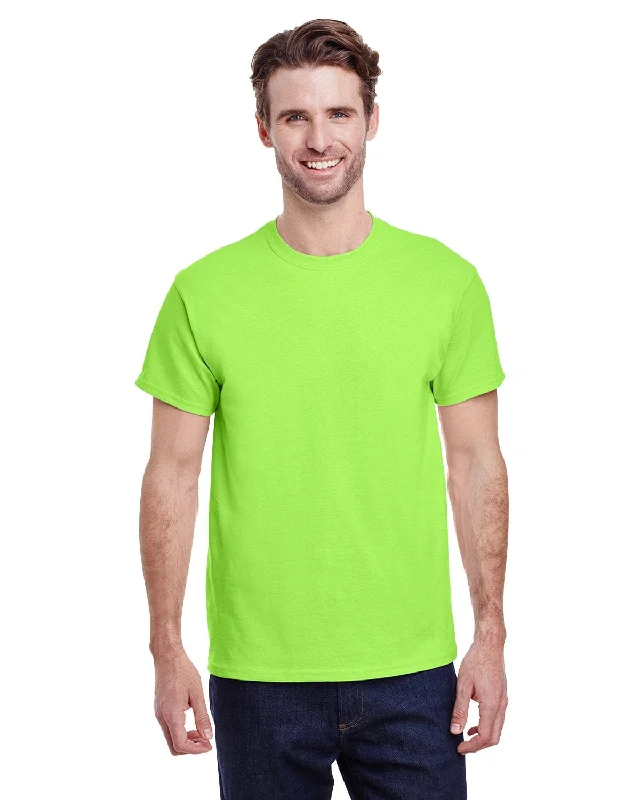 Gildan Heavy Cotton T-Shirt | Neon Green Terry Blend Velvet Blend Canvas Blend