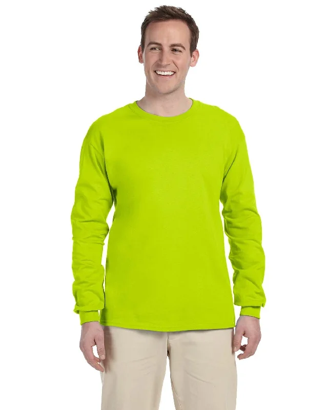 Gildan Ultra Cotton Heavyweight Long Sleeve T-Shirt | Safety Green Modern Contemporary Chic