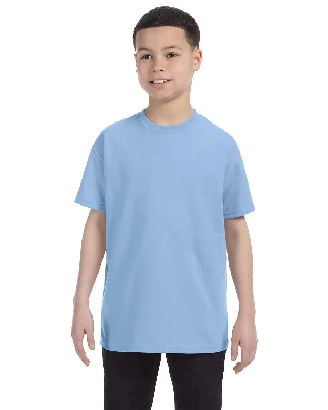 Gildan Youth Lightweight 100% Cotton T-Shirt | Light Blue Machine Wash Dry Clean Hand Wash