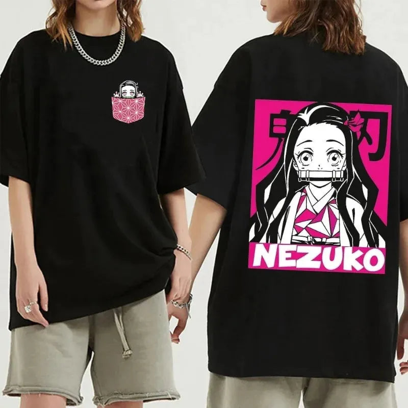 Japanese Anime Demon Slayer Women's T Shirt Nezuko Tshirt Female Tanjirou Kamado Graphic Tee Shirt Manga Y2k Black T-shirt Kwaii Satin Fabric Silk Fabric Chiffon Fabric Japanese Anime Demon Slayer Women's T Shirt Nezuko Tshirt Female Tanjirou Kamado Graphic Tee Shirt Manga Y2k Black T-shirt Kwaii Satin Fabric Silk Fabric Chiffon Fabric