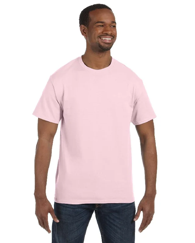 Jerzees Heavyweight 50/50 T-Shirt | Classic Pink Seamless Knitted Crochet