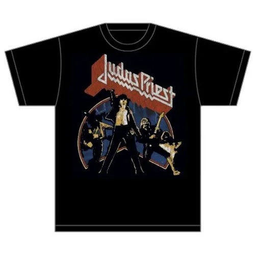 Judas Priest | Official Band T-Shirt | Unleashed Version 2 Solid Print Embellished