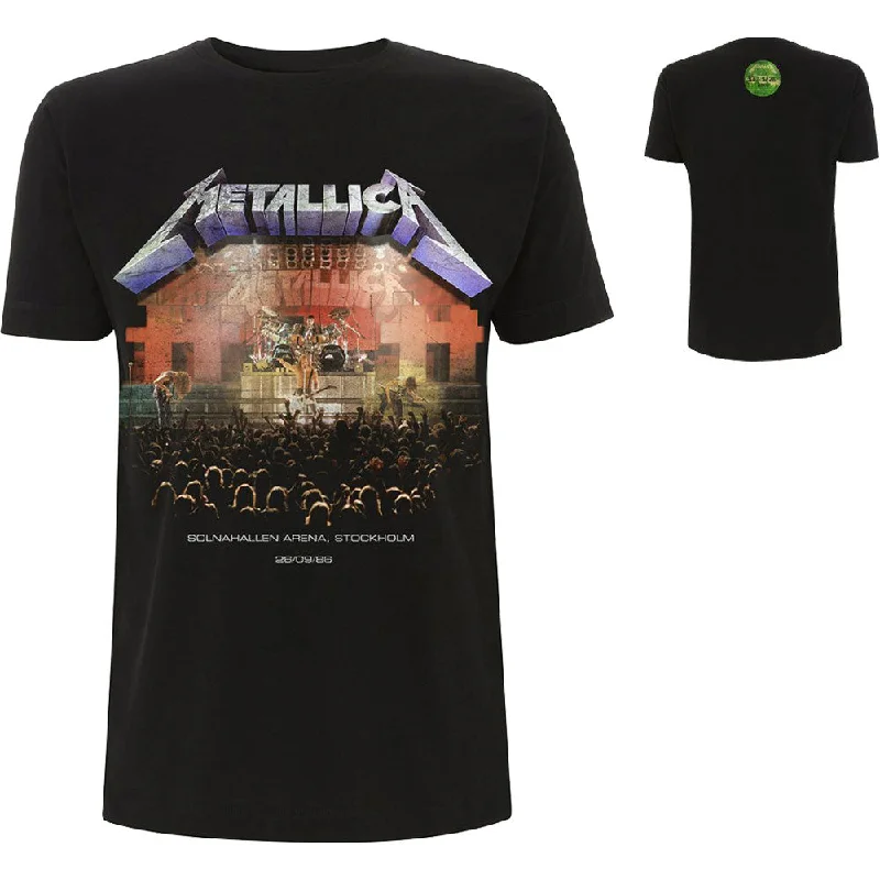 Metallica | Official Band T-Shirt | Stockholm '86. (Back Print) Polka Dot Checkered Tartan