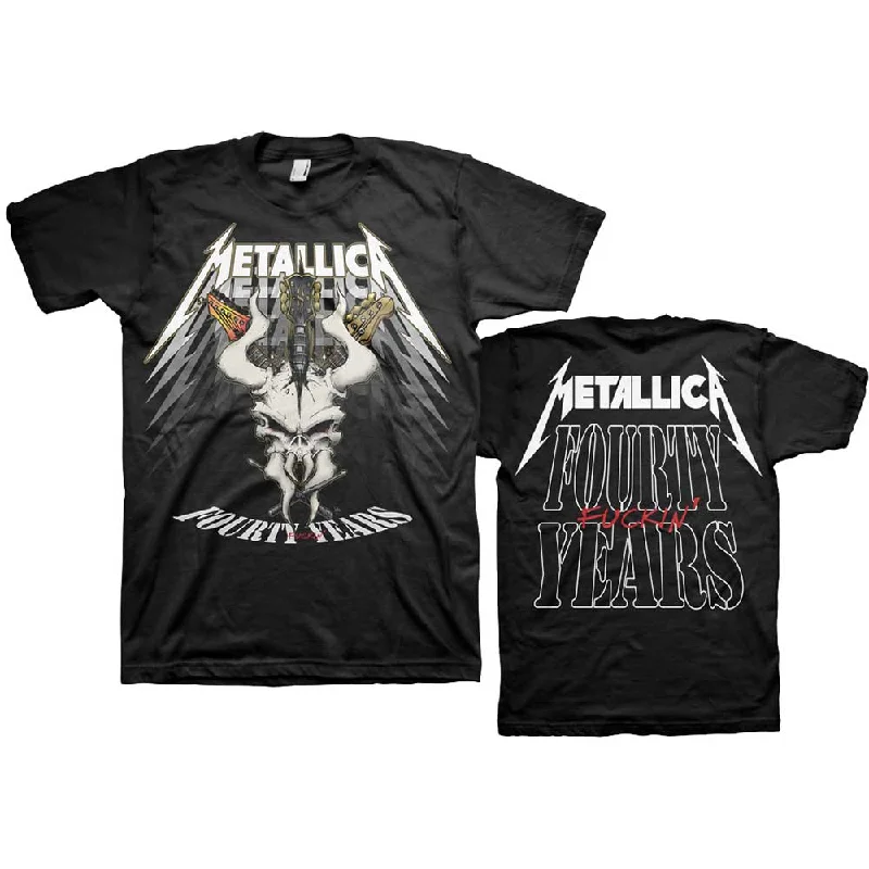 Metallica | Official Band T-Shirt | 40th Anniversary Forty Years (Back Print) Rayon Velvet Corduroy