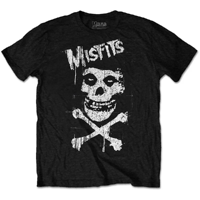 Misfits | Official Band T-Shirt | Cross Bones Satin Blend Silk Blend Wool Blend