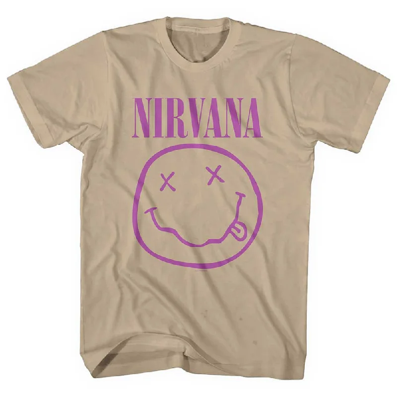 Nirvana | Official Band T-Shirt | Purple Happy Face Modern Contemporary Chic