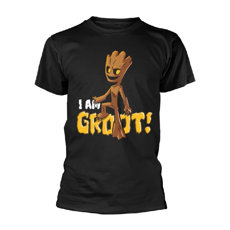 Marvel Guardians Of The Galaxy Vol 2 Unisex T-shirt: Groot - Bold Ribbed T-Shirt High Neck Heavyweight