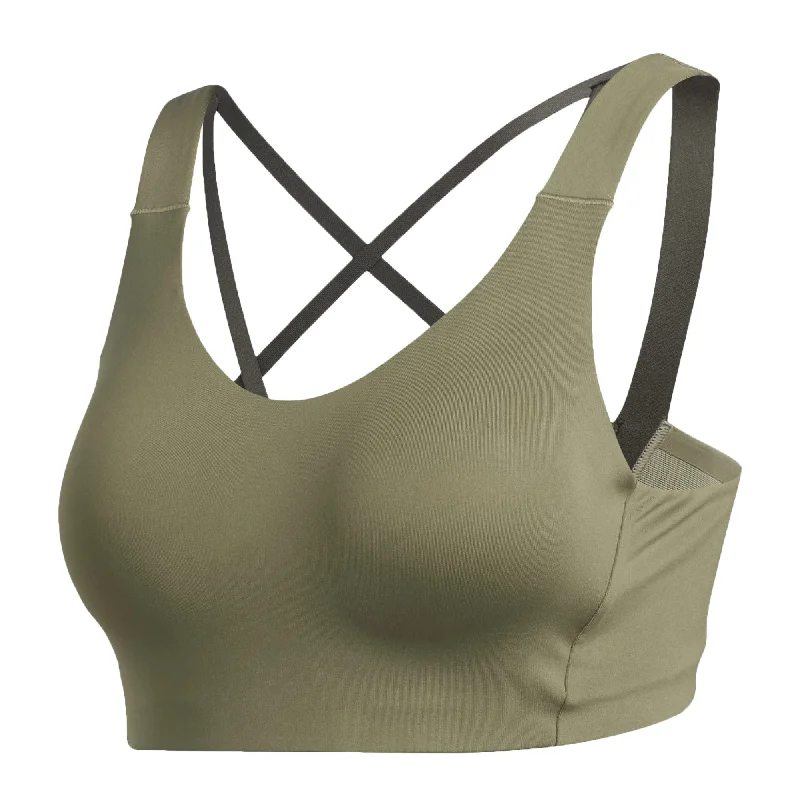 adidas Women's Stronger For It Alpha Sports Bra Legacy Green Sexy Mesh Bralette