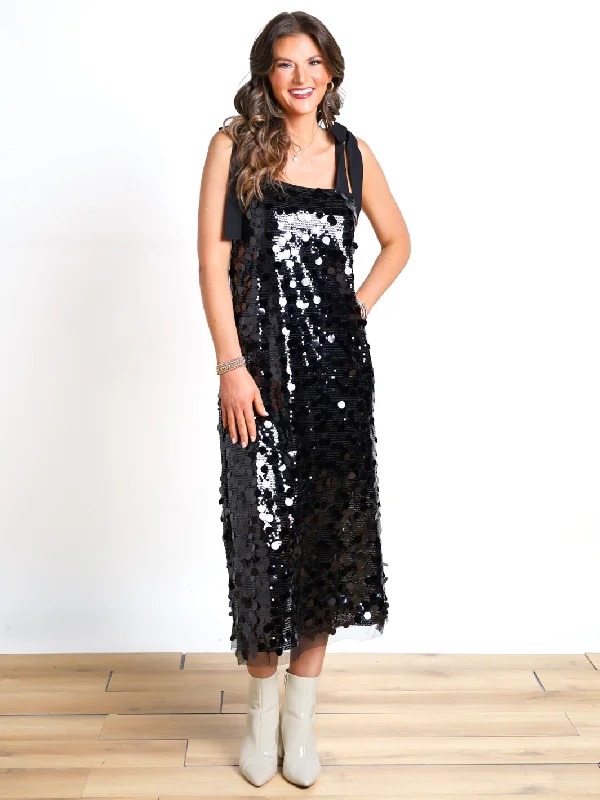 Bold Balance Sequin Midi Dress Comfortable Denim Midi Dress