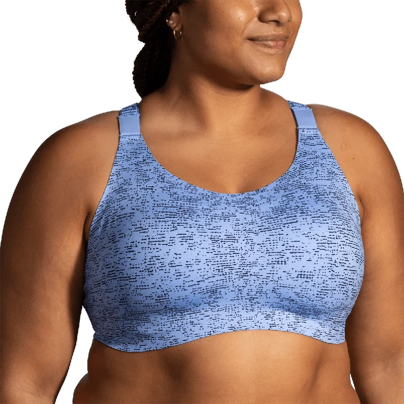 Brooks Dare Racerback Run Bra 2.0 - Blue Lavender Terrain Print Soft Cotton Bra