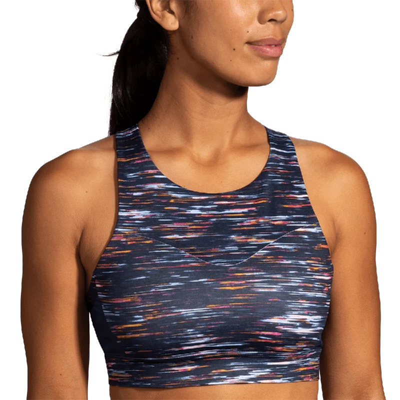 Brooks Drive 3 Pocket Run Bra - Sundial Velocity Print Push-Up Wireless Bra