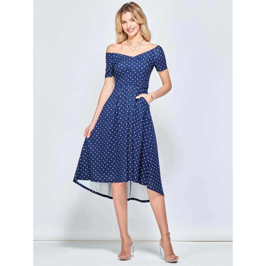Jolie Moi Fit & Flare Pleated Navy Polka Dot Midi Dress Stylish Halter Neck Midi Dress Jolie Moi Fit & Flare Pleated Navy Polka Dot Midi Dress Stylish Halter Neck Midi Dress