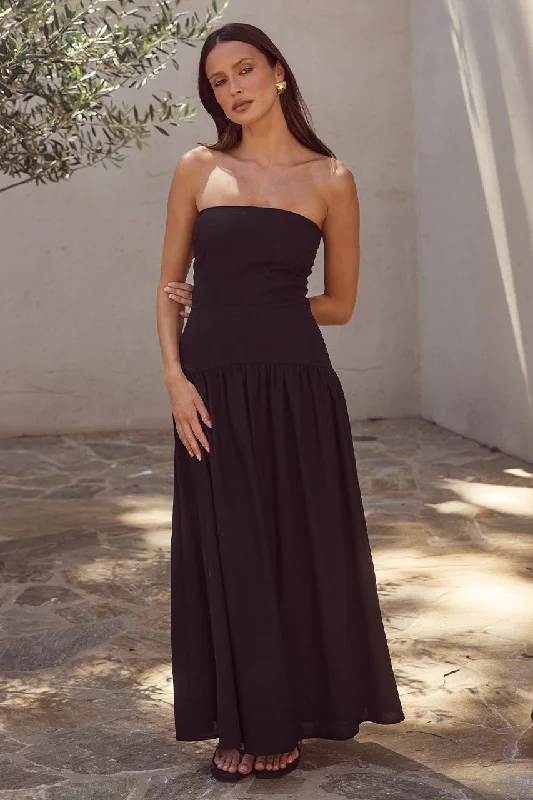 DANICA MIDI DRESS - BLACK Elegant Velvet Midi Dress