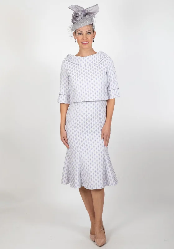 Lizabella Diamond Embossed Two Piece Midi Dress & Bolero, Purple Elegant Pleated Sleeve Midi Dress Lizabella Diamond Embossed Two Piece Midi Dress & Bolero, Purple Elegant Pleated Sleeve Midi Dress