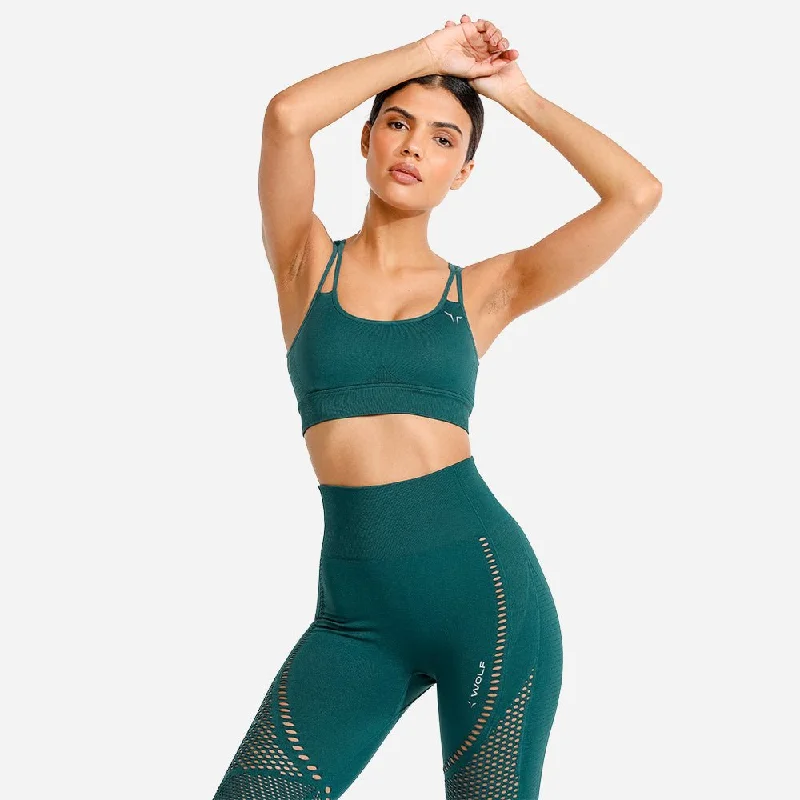 Meta Sports Bra - Teal Fashionable Push-Up Bra