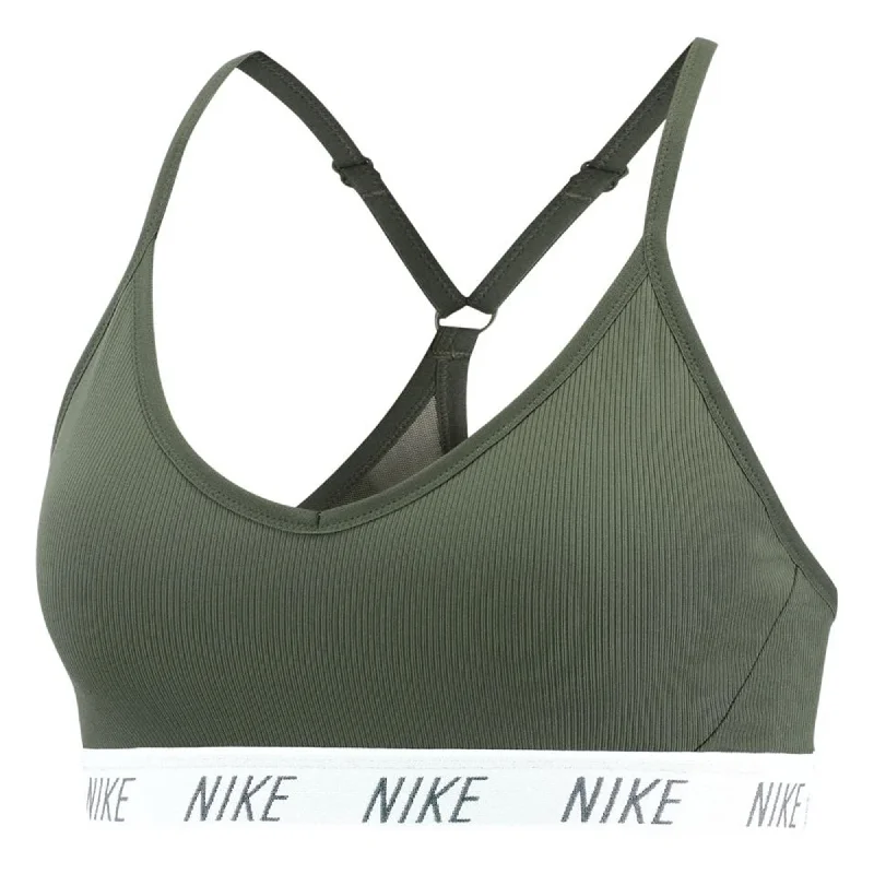 Nike Women's Indy Dri-FIT V-Neck Sports Bra Juniper Fog/White Simple Wireless Bra