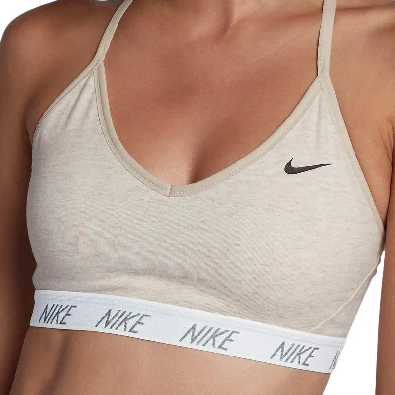 Nike Women's Indy Dri-FIT V-Neck Sports Bra Sand/White/Cool Grey Push-Up Padded Bra