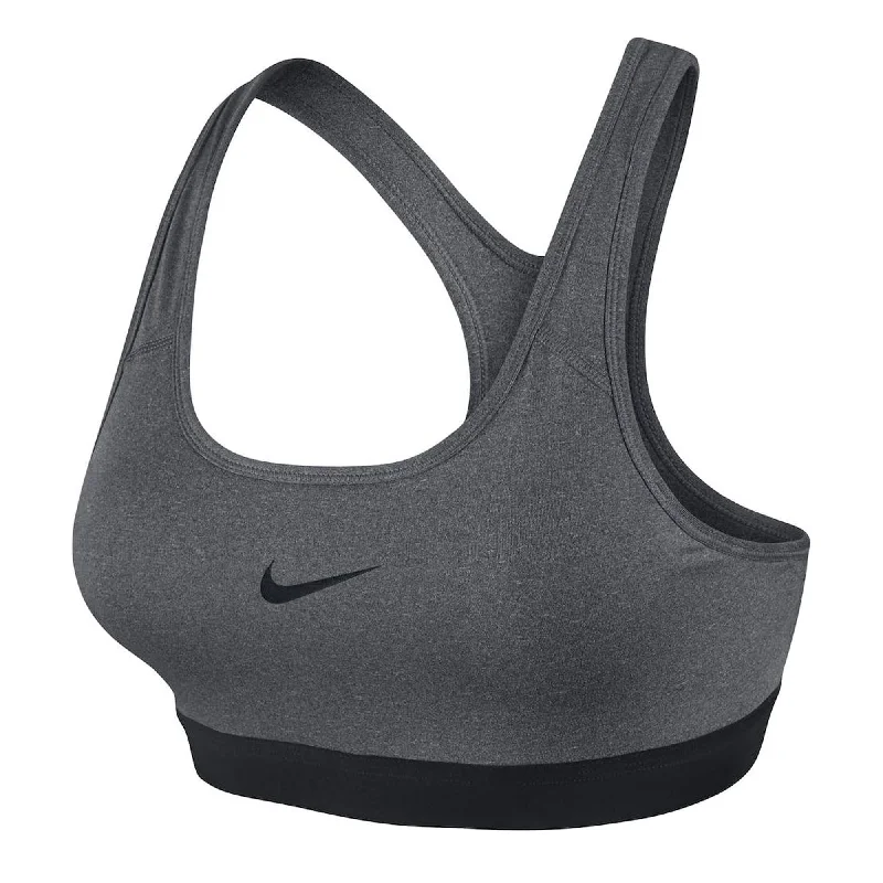 Nike Women's Pro Classic Padded Sports Bra Carbon Heather/Black Strapless Support Bra