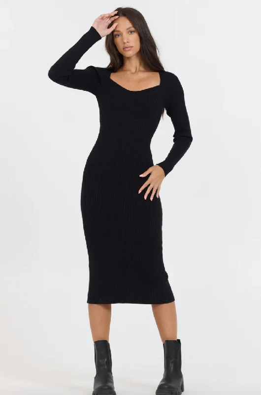 Rylee Midi Dress Comfortable Knitwear Midi Dress